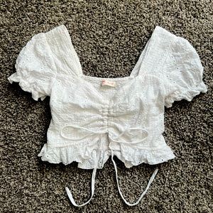 Eyelet Puff Sleeve Top